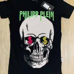 Luxury Mens Philipp Plein T-Shirt, Embroidered